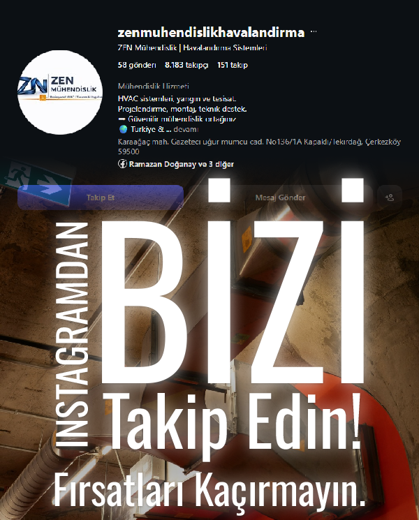 Sosyal medyadan havalandırma sistemleri için bizi takip edin.